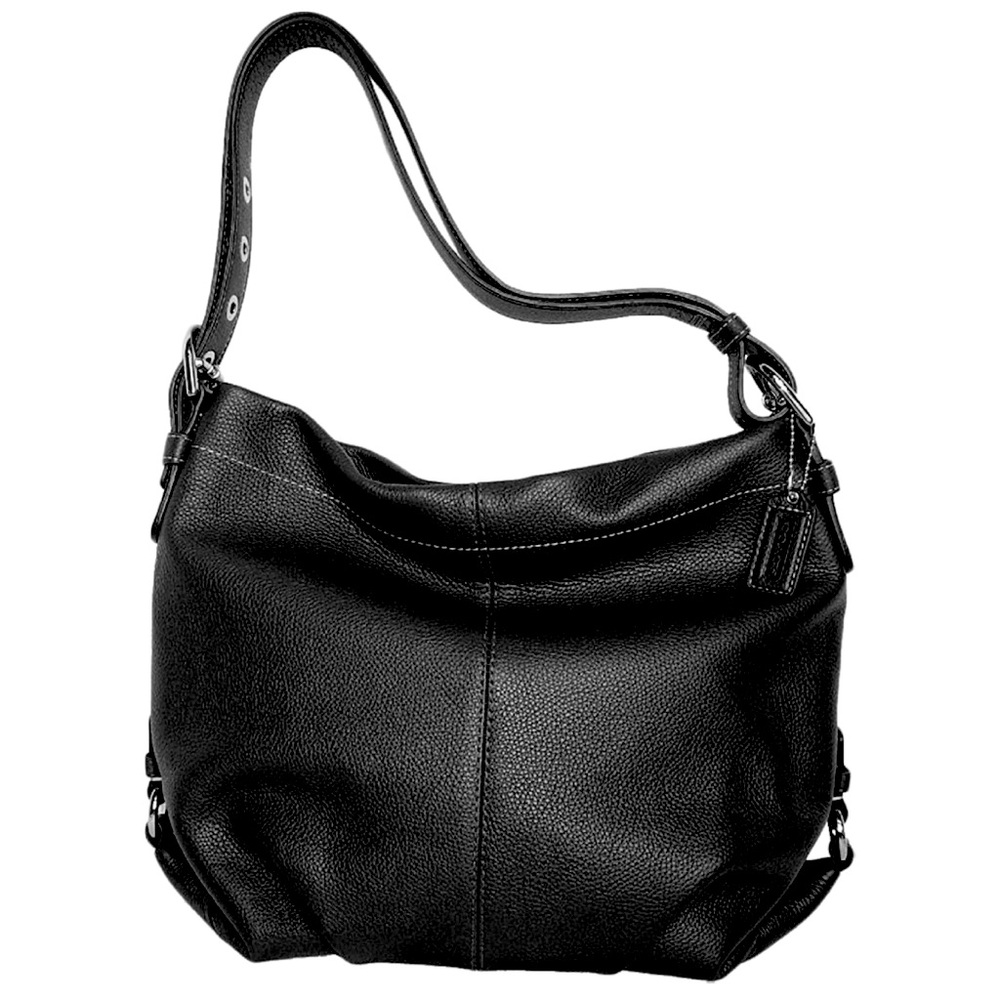 Coach Pebbled Leather Convertible Shoulder Bag, Black